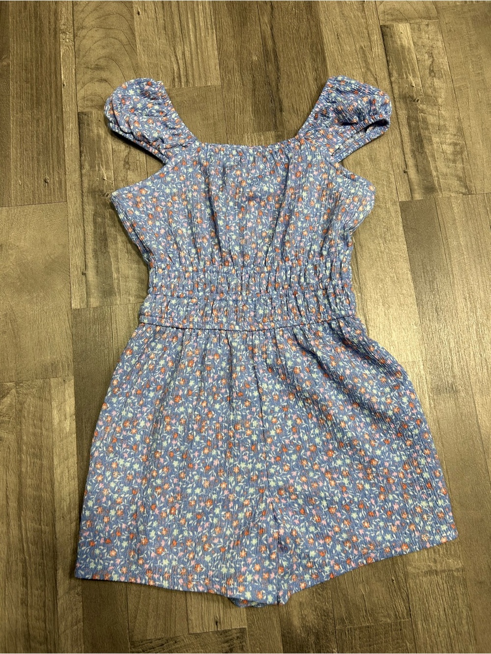 SO Girls Blue Floral Short Romper S (6/7)